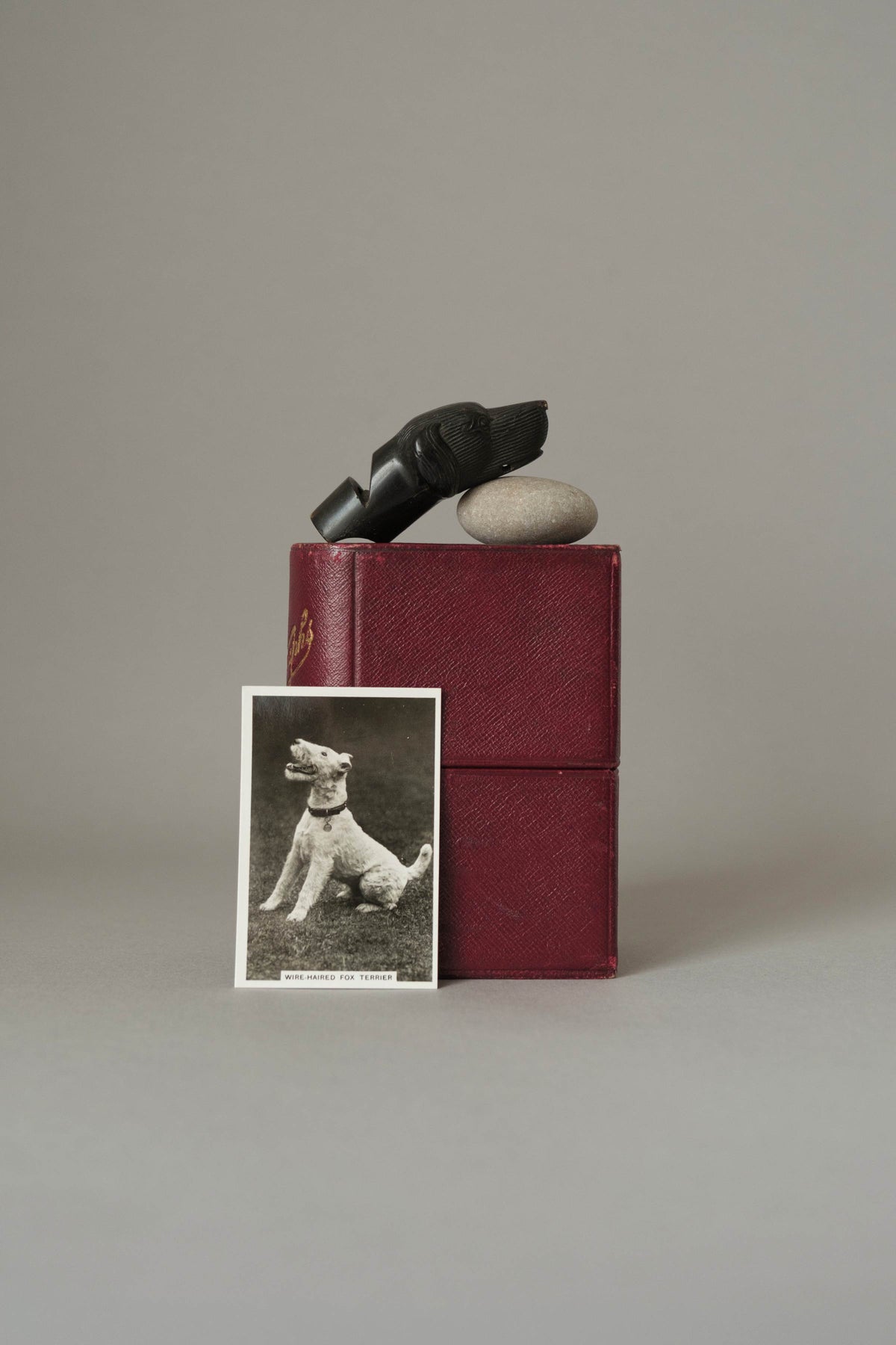 Hand-Carved Horn Dog Head Whistle, 19th Century