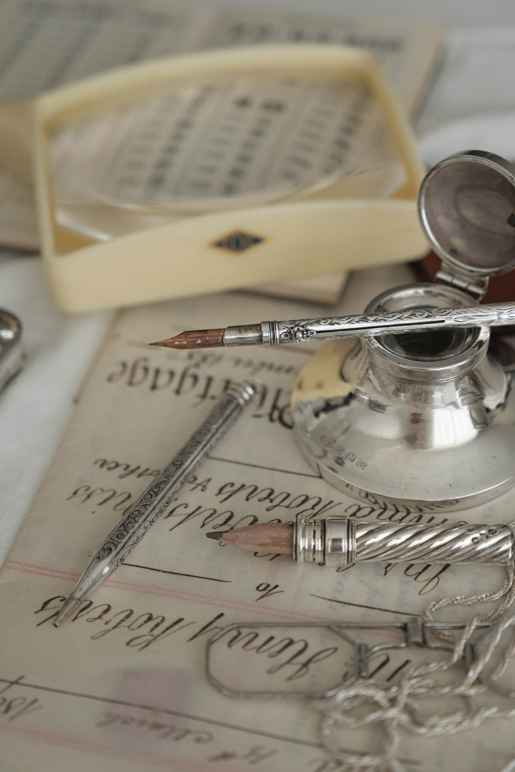Silver Combination Dip Pen & Pencil, c.1890